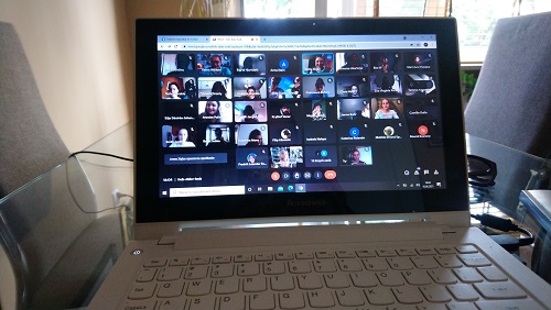 Screen ze spotkania online młodzieży działającej w projekcie Erasmus+
