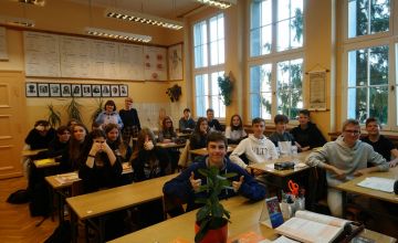 Podziękowania dla klasy IB i wychowawcy od biblioteki szkolnej