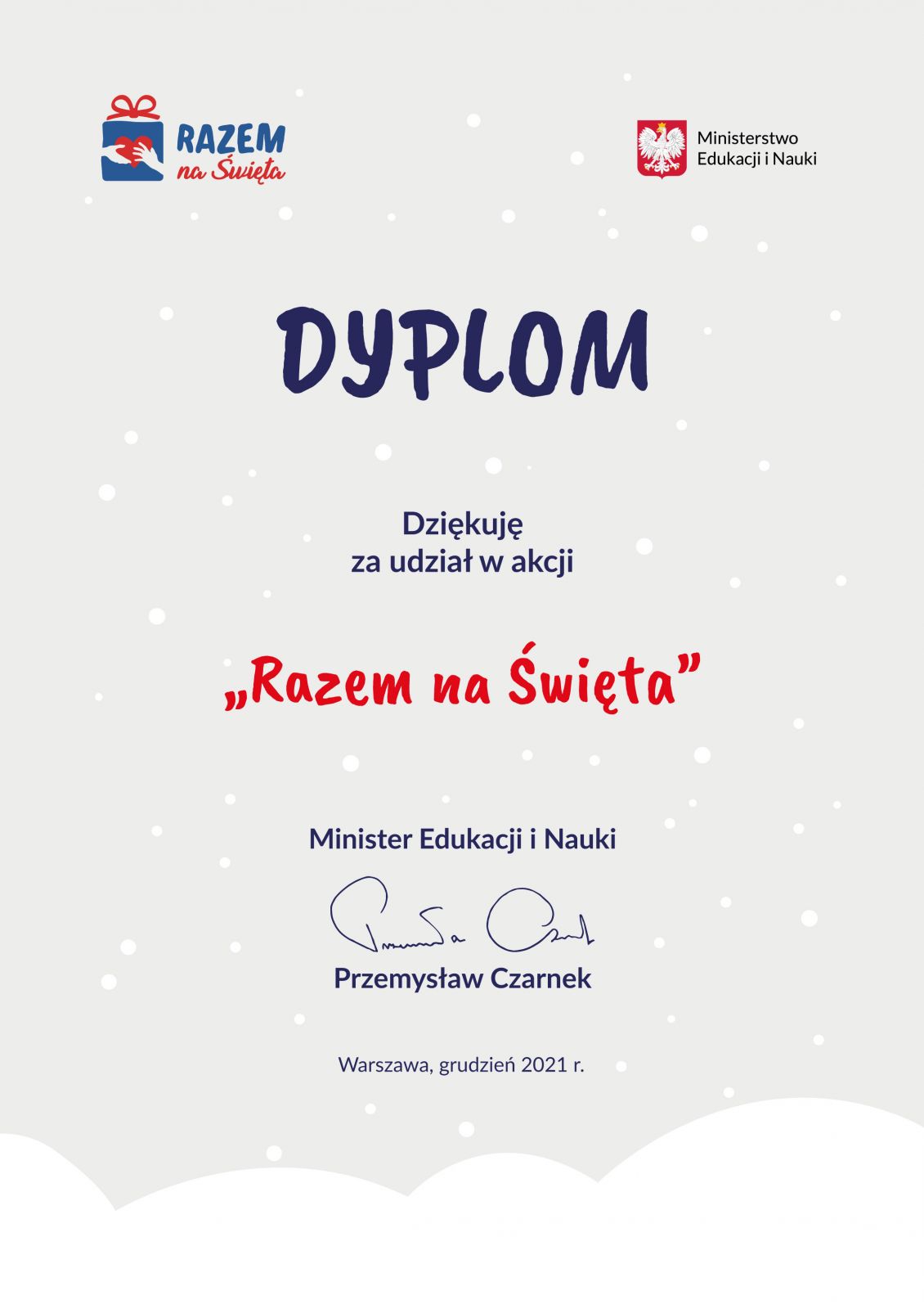 Pamiątkowy dyplom