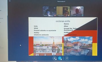 Widok ekranu podczas spotkania online 